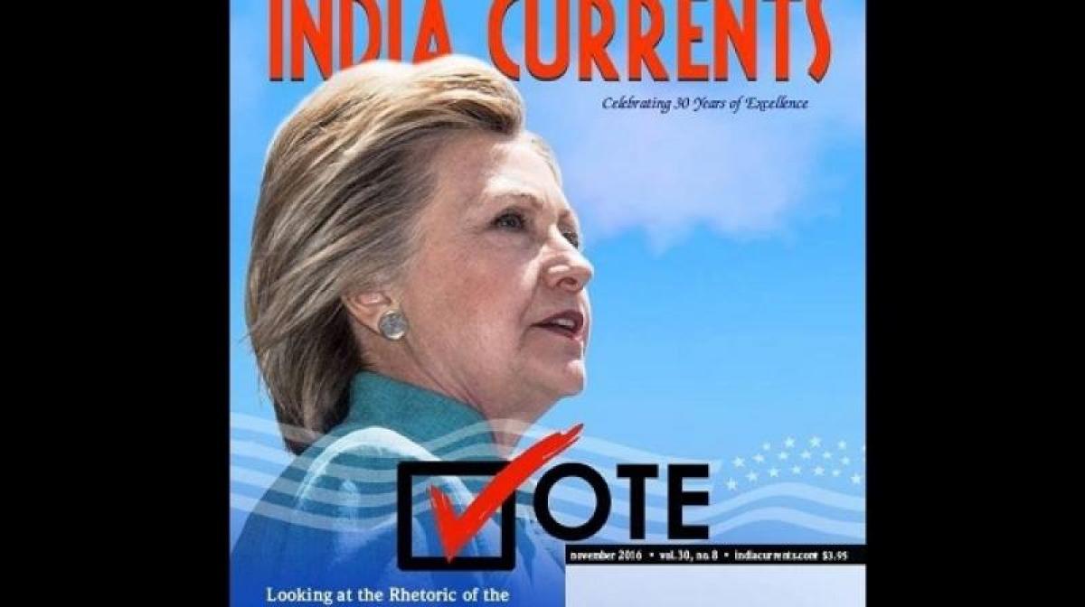 Indian-American publication endorses Clinton for President for the first time in 30 years